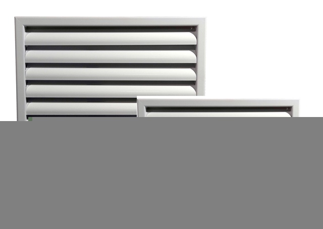 Алюминиевая наружная вентиляционная решетка с оцинкованными ламелями 150х800
